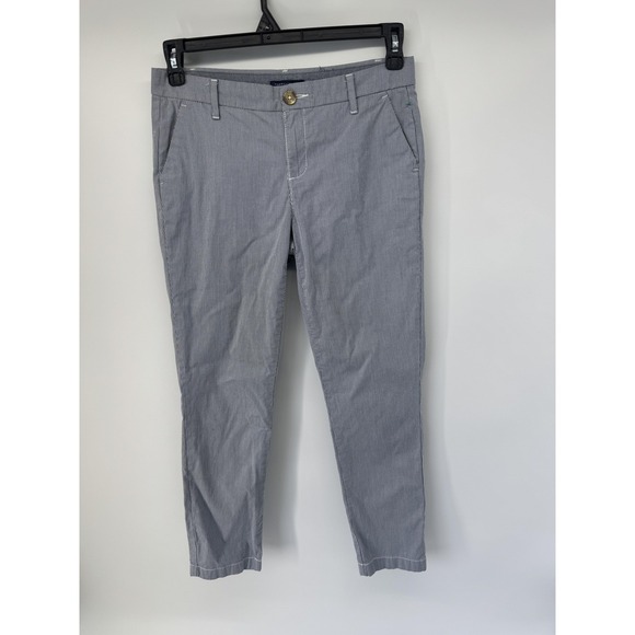 Tommy Hilfiger Pants - Tommy Hilfiger Chino Pants Womens 2 Blue White Stripe Straight Stretch Twill